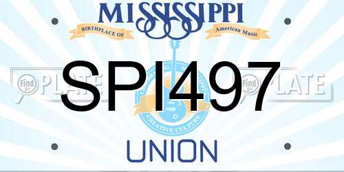 SPI497 Mississippi License Plate