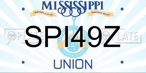 SPI49Z Mississippi License Plate