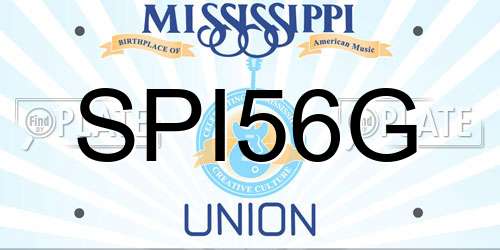 SPI56G Mississippi License Plate