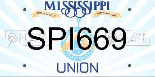SPI669 Mississippi License Plate