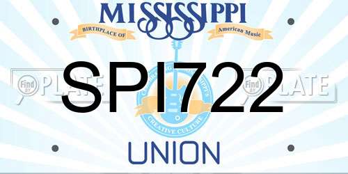 SPI722 Mississippi License Plate