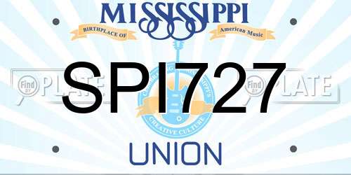 SPI727 Mississippi License Plate