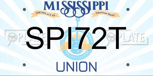 SPI72T Mississippi License Plate