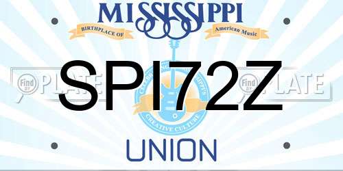 SPI72Z Mississippi License Plate