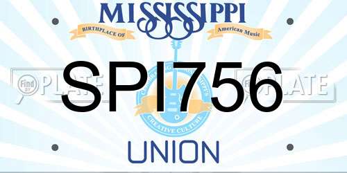 SPI756 Mississippi License Plate