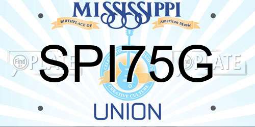 SPI75G Mississippi License Plate