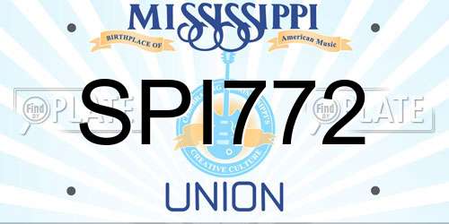 SPI772 Mississippi License Plate