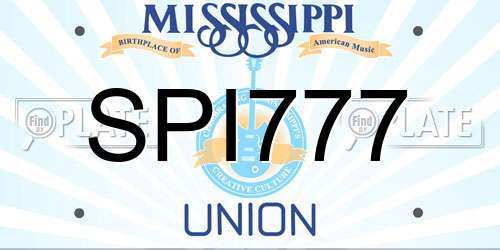 SPI777 Mississippi License Plate