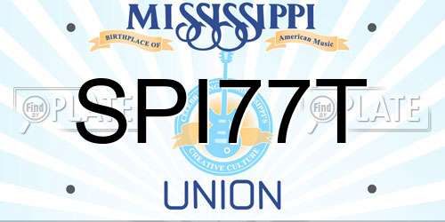 SPI77T Mississippi License Plate