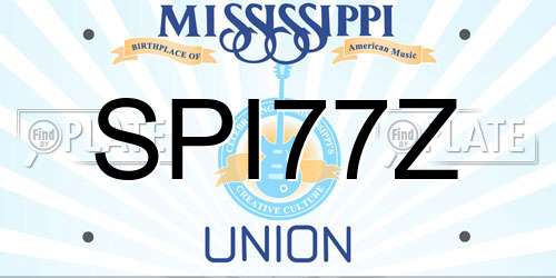 SPI77Z Mississippi License Plate