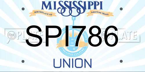 SPI786 Mississippi License Plate
