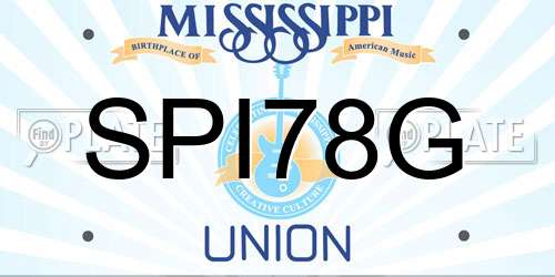 SPI78G Mississippi License Plate