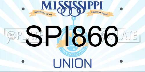 SPI866 Mississippi License Plate