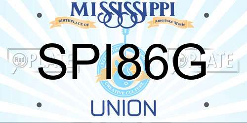 SPI86G Mississippi License Plate