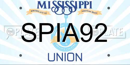 SPIA92 Mississippi License Plate