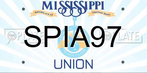SPIA97 Mississippi License Plate