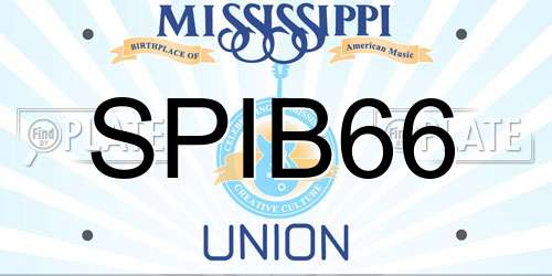 SPIB66 Mississippi License Plate