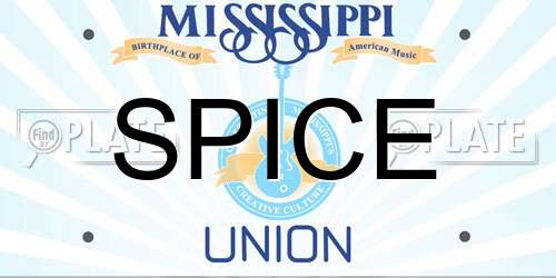 SPICE Mississippi License Plate