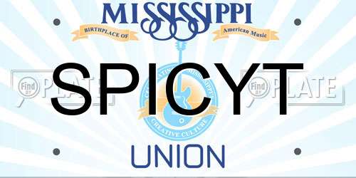 SPICYT Mississippi License Plate