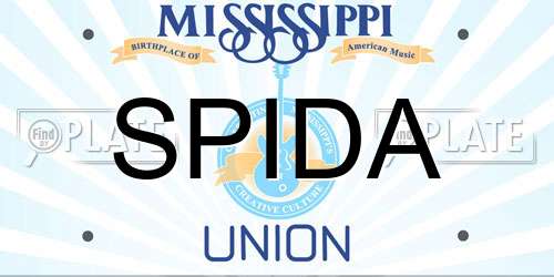 SPIDA Mississippi License Plate