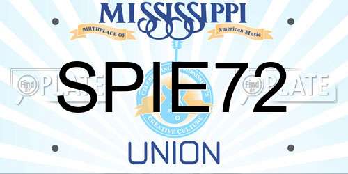 SPIE72 Mississippi License Plate