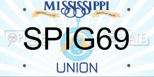 SPIG69 Mississippi License Plate