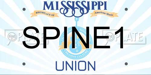 SPINE1 Mississippi License Plate