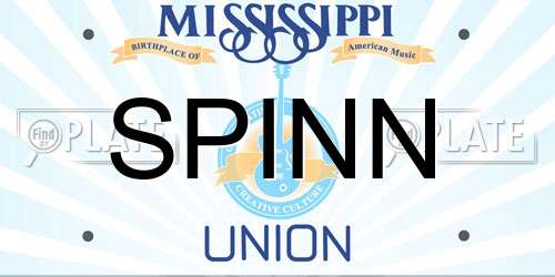 SPINN Mississippi License Plate