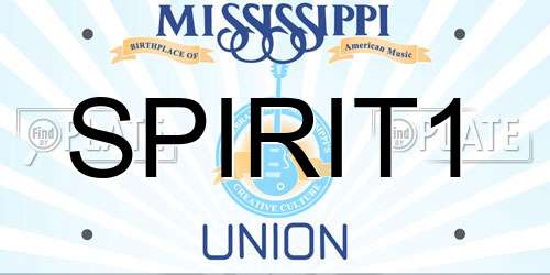 SPIRIT1 Mississippi License Plate