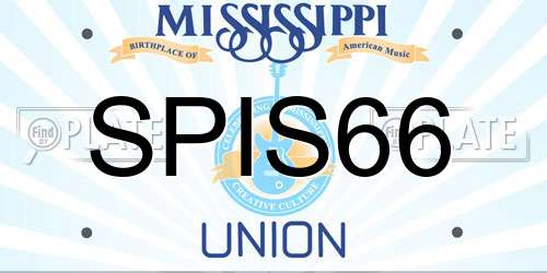 SPIS66 Mississippi License Plate