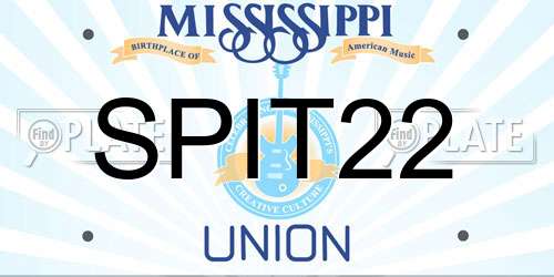 SPIT22 Mississippi License Plate