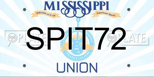 SPIT72 Mississippi License Plate