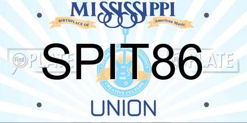 SPIT86 Mississippi License Plate