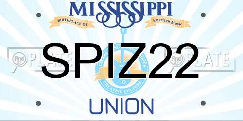 SPIZ22 Mississippi License Plate