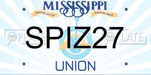 SPIZ27 Mississippi License Plate