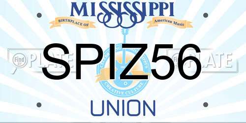 SPIZ56 Mississippi License Plate