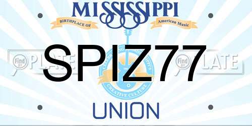 SPIZ77 Mississippi License Plate