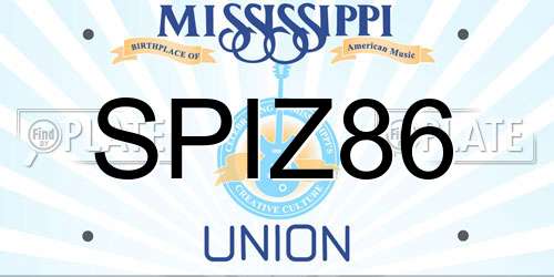 SPIZ86 Mississippi License Plate