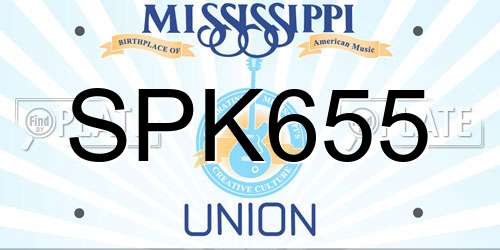 SPK655 Mississippi License Plate