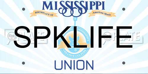 SPKLIFE Mississippi License Plate
