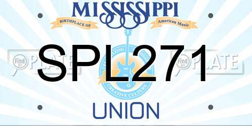 SPL271 Mississippi License Plate
