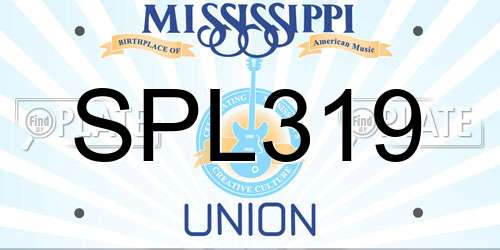 SPL319 Mississippi License Plate