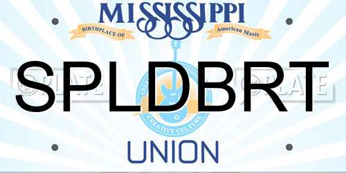 SPLDBRT Mississippi License Plate