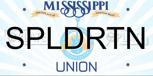 SPLDRTN Mississippi License Plate