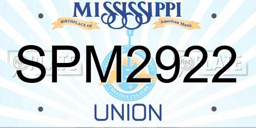 SPM2922 Mississippi License Plate