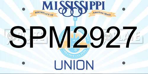 SPM2927 Mississippi License Plate
