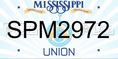 SPM2972 Mississippi License Plate