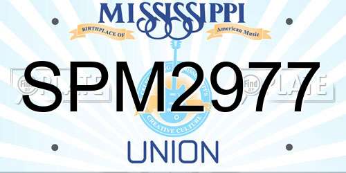 SPM2977 Mississippi License Plate