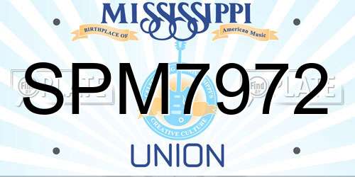 SPM7972 Mississippi License Plate