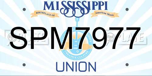 SPM7977 Mississippi License Plate